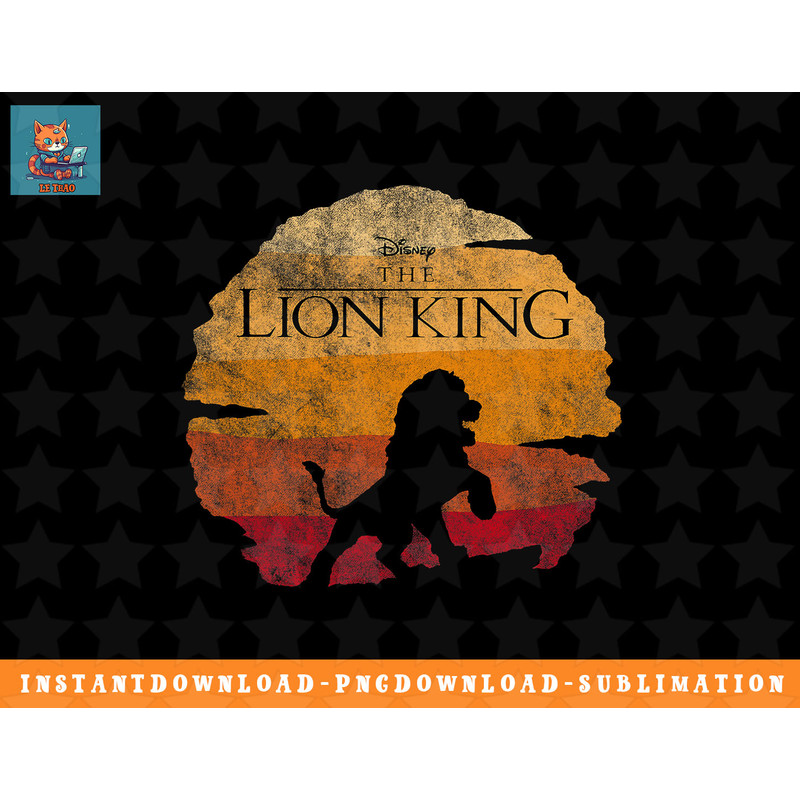 Disney The Lion King Simba Sunset Silhouette Distressed png, sublimation, digital download.jpg
