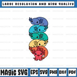 gay pride axolotl svg, lgbt kawaii axolotl svg, cute anime rainbow png, gay pride lgbtq svg, digital download
