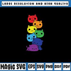 Funny LGBT Cat Stack Rainbow Gay Pride Gife Svg, LGBTQ Svg, Digital Download