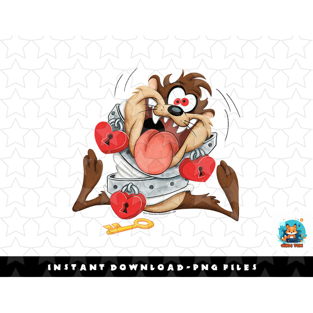 Looney Tunes Taz Love Locked Valentines Day png, sublimation, digital download.jpg
