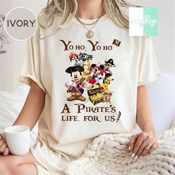pirates of caribbean yo ho yo ho a pirate's life for us shirt, disney mickey & friends tee, magic kingdom disneyland fam