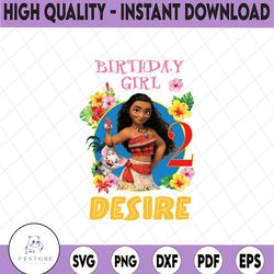 personalized name and ages, moana birthday girl png digital file birthday girl moana family  baby girl png moana