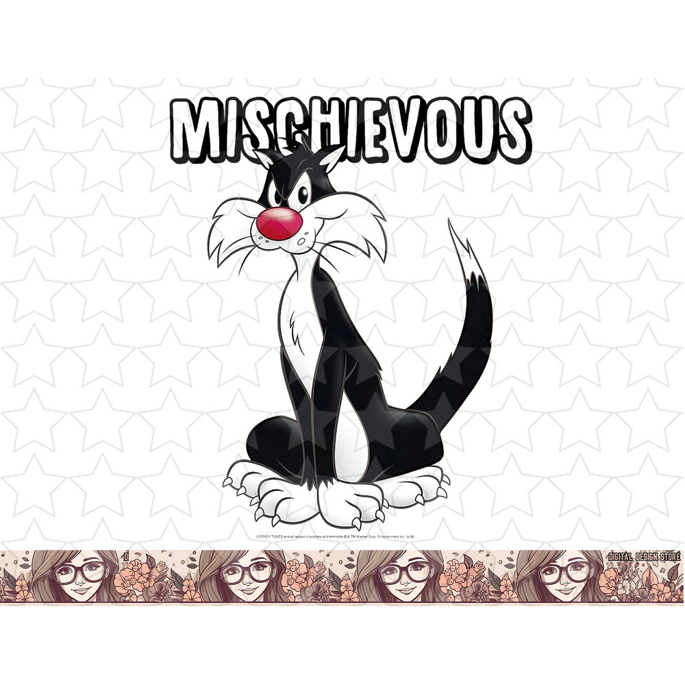 Looney Tunes Sylvester Mischievous Portrait png, sublimation, digital download .jpg