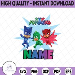 personalized name pj masks png sublimation , personalized diy mommy, daddy , birthday girl party printables pj masks png