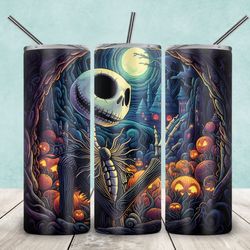 the nightmare before christmas tumbler,jack skellington straighttapered wrap skinnytumbler,halloween wrap skinny tumbler