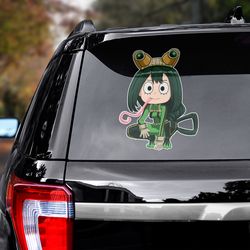 anime sticker, my hero academia sticker, anime decal, manga decal, asui tsuyu sticker, my hero academia decal