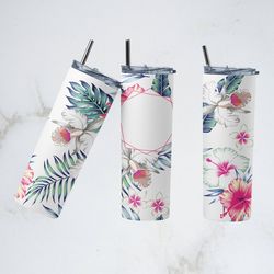 floral tumbler, floral skinny tumbler, floral fantasy tumbler