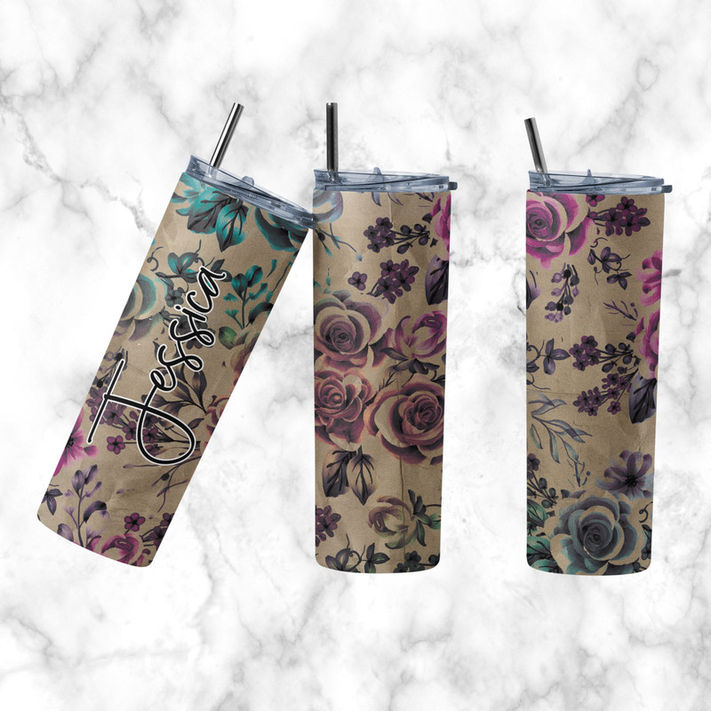 Floral Tumbler, Floral Skinny Tumbler, Flower Power Tumbler.png