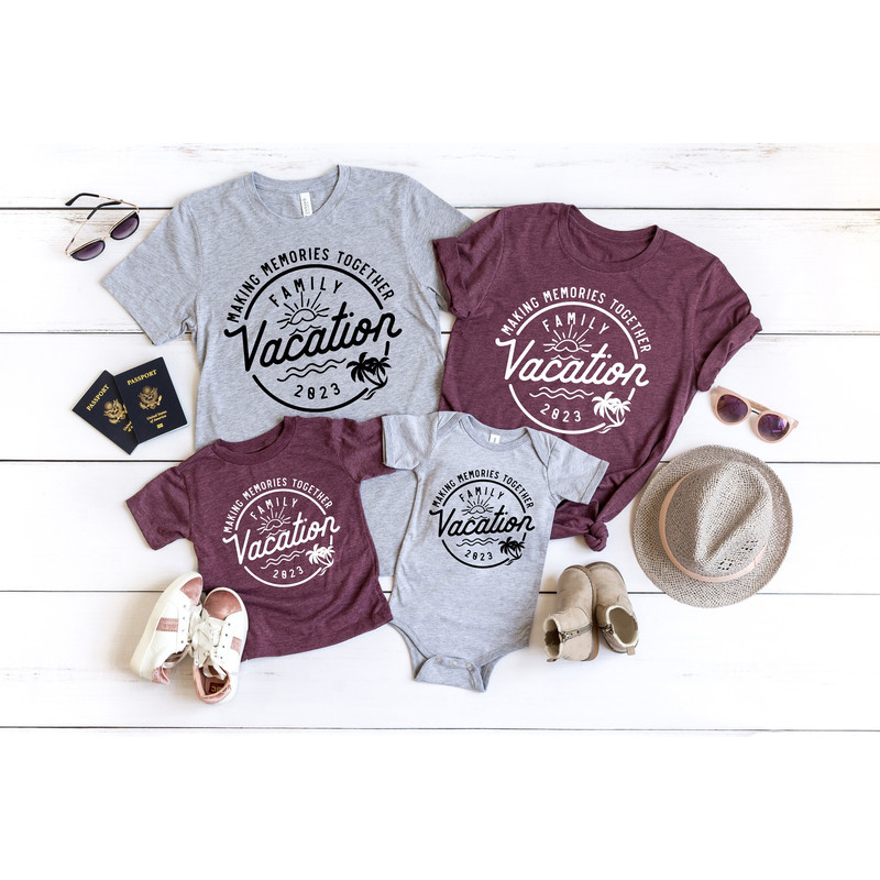 Making Memories Together Family Vacation 2023 Shirt,Custom Family Vacation Shirts,Custom Family Matching Shirt,Family Trip In Progress Shirt - 1.jpg