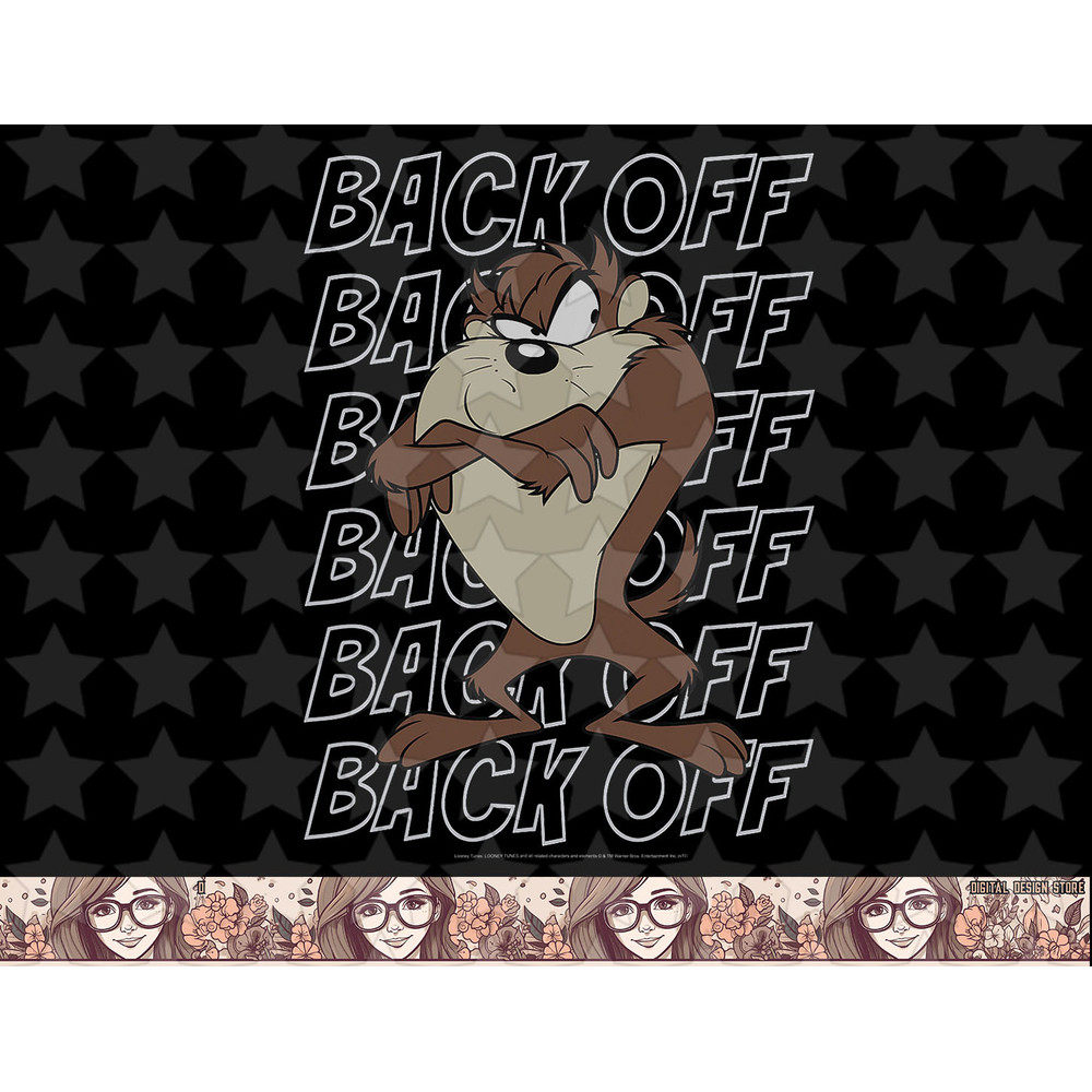 Looney Tunes Taz Back Off Stack Portrait png, sublimation, digital download .jpg
