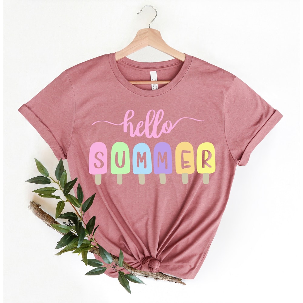 Popsicle Hello Summer Tshirt,Family Vacation Outfit,Beach Travel Shirt,Funny Ice Cream Printing Tee,2022 Summer Holiday Shirt,2022 Hot Summe - 1.jpg