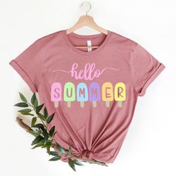 Popsicle Hello Summer Tshirt,Family Vacation Outfi
