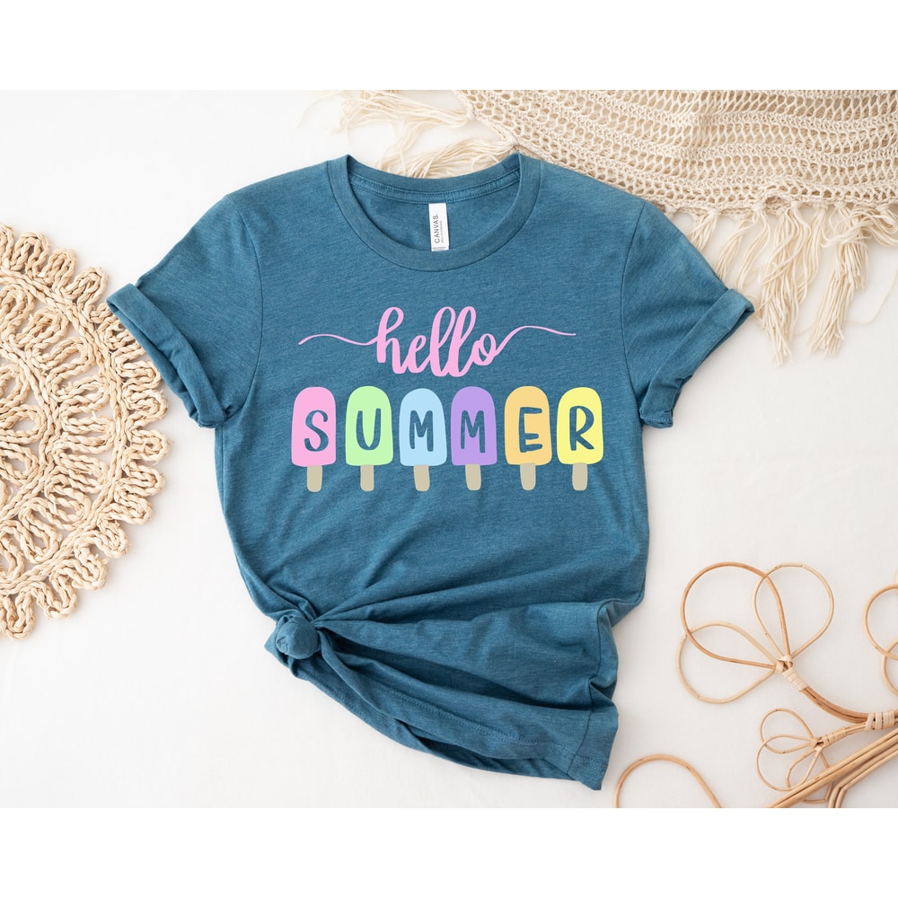 Popsicle Hello Summer Tshirt,Family Vacation Outfit,Beach Travel Shirt,Funny Ice Cream Printing Tee,2022 Summer Holiday Shirt,2022 Hot Summe - 2.jpg