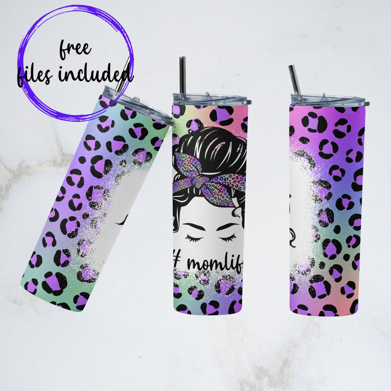 Mom Life Tumbler, Mom Bun Hair Skinny Tumbler, Floral Mom Tumbler, Garden Of Love Tumbler.png