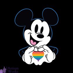 mickey mouse rainbow heart disney pride svg digital file