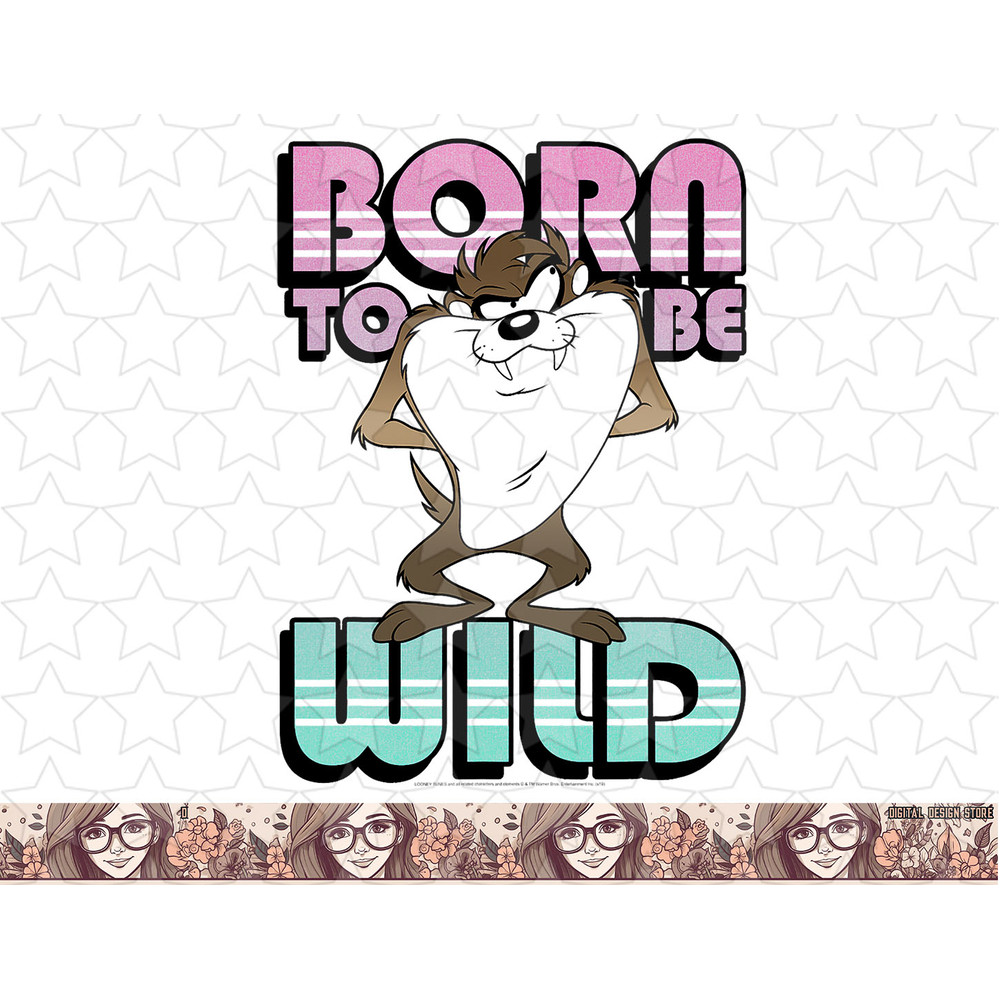 Looney Tunes Taz Born To Be Wild Portrait png, sublimation, digital download .jpg