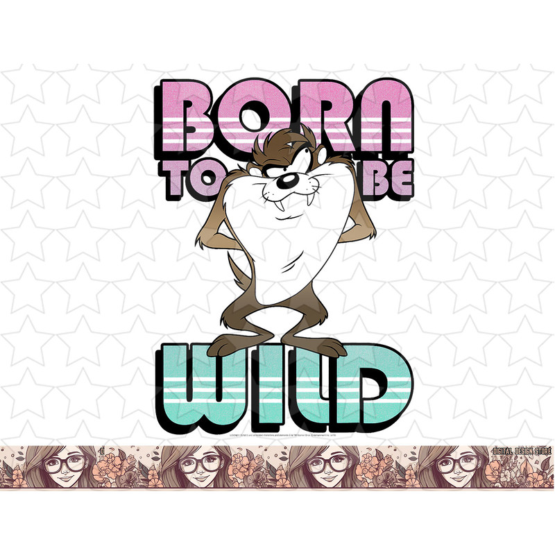 Looney Tunes Taz Born To Be Wild Portrait png, sublimation, digital download .jpg