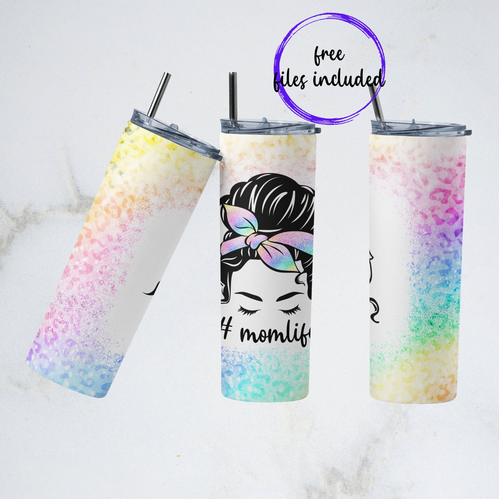 Mom Life Tumbler, Mom Bun Hair Skinny Tumbler, Floral Mom Tumbler, Nature Grace Floral Tumbler.png