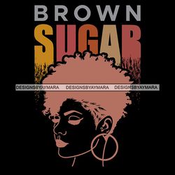 brown sugar afro woman face melanin portrait mohawk hairstyle hoops earrings svg png jpg vector clipart cricut silhouett