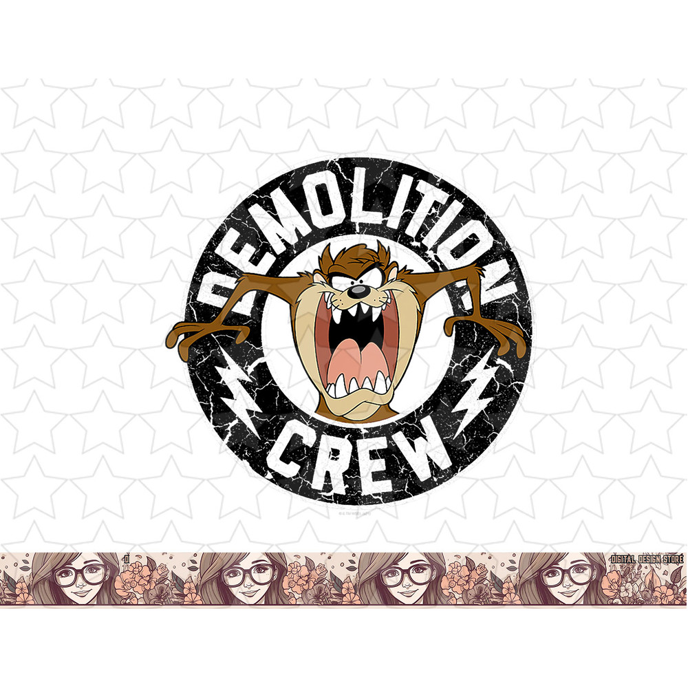 Looney Tunes Taz Demolition Crew Logo png, sublimation, digital download .jpg