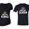 Free Shipping He's My King She's My Queen Silver Gold Crown Matching Couples Family Husband Wife Men Women Crewneck V-Neck T-shirt Black - 1.jpg