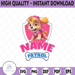 personalized name, paw patrol chase birthday png, birthday girl paw patrol birthday png family birthday raglan kids