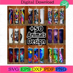bundle 30 design colorful animals, 20oz skinny tumbler png, full tumbler wrap pngcolorful animals, 20oz skinny tumbler,