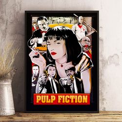 pulp fiction poster, movie poster, film poster, wall art, wall decor, prints, home decor, criminal minds entwined poster