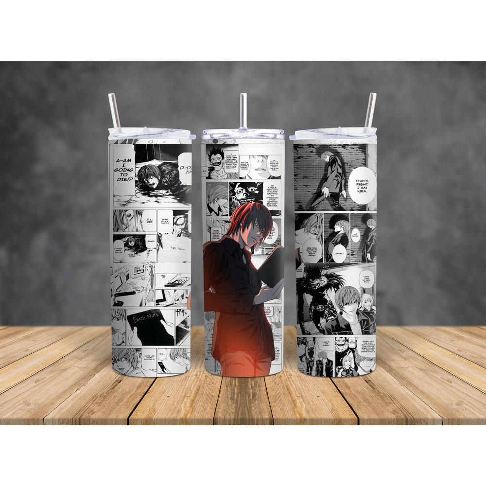Light Yagami Tumbler, Anime Tumbler, Anime Skinny Tumbler.jpg