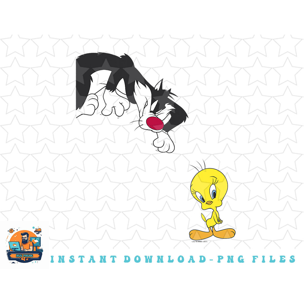 Looney Tunes Sylvester And Tweety Sneaky Poster png, sublimation, digital download.jpg