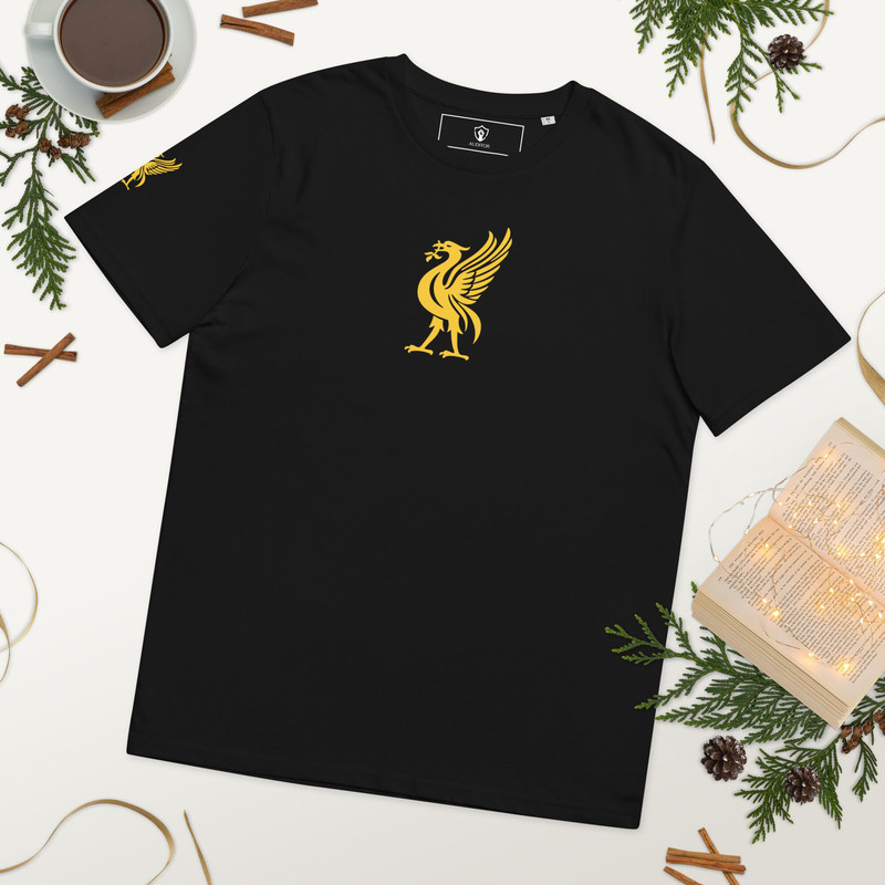 LFC Liverpool FC Black and Gold Unisex organic cotton t-shirt - 4.jpg
