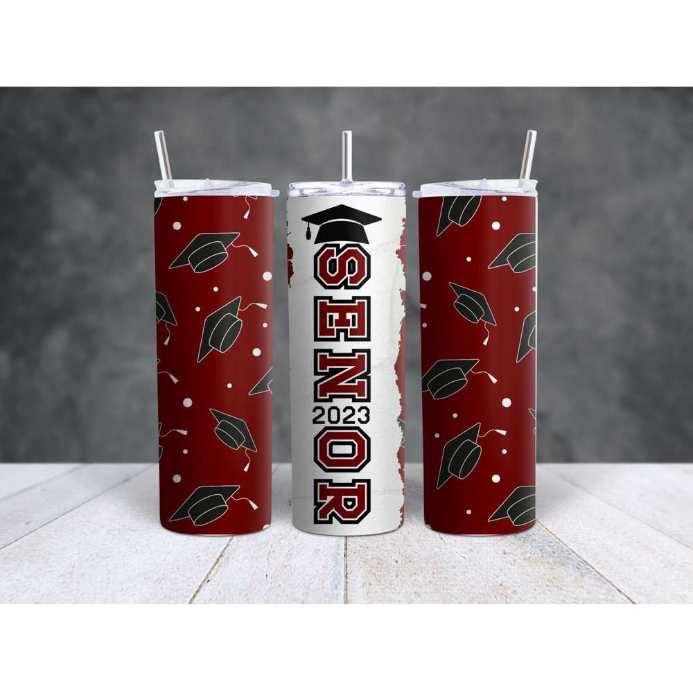 Maroon Senior Tumbler, Senior Skinny Tumbler.jpg