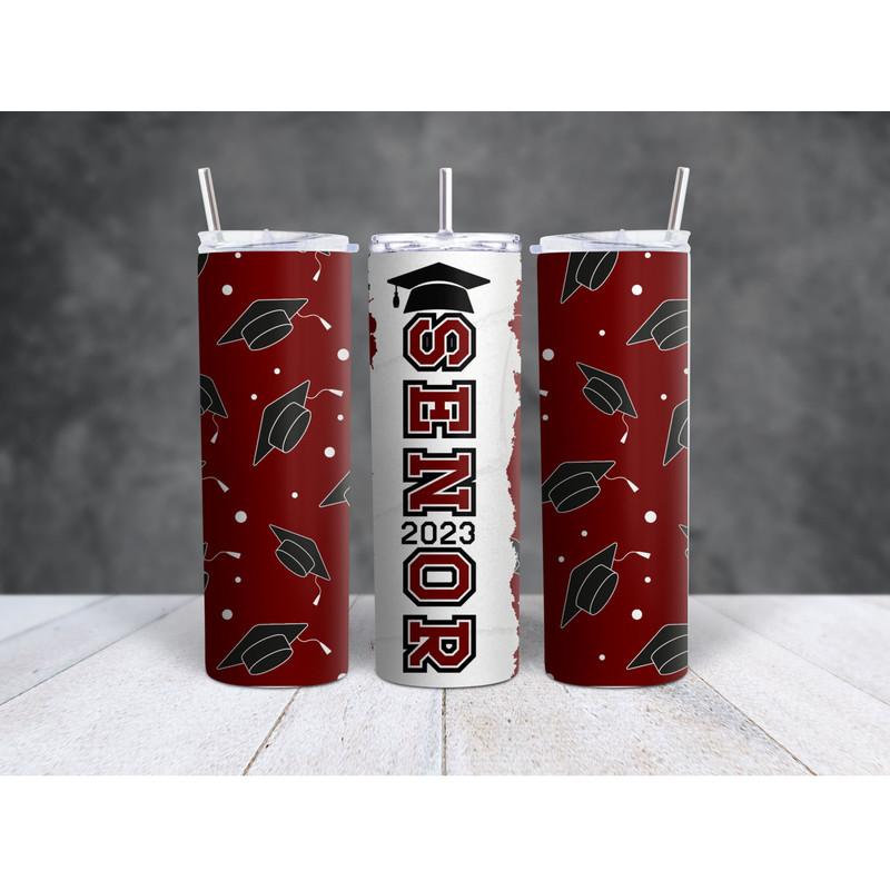 Maroon Senior Tumbler, Senior Skinny Tumbler.jpg