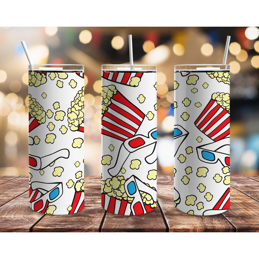 Movie Night Straight Tumbler, Seamless Design, Seamless Skinny Tumbler.jpg