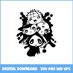 cute horror friends svg, cute horror svg, ghostface svg, micheal myers svg, halloween svg, ai digital file