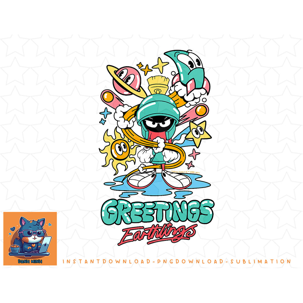 Marvin The Martian Greetings Earthlings png, sublimation, digital download.jpg