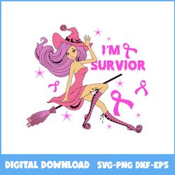 cute witch i'm survior svg, cute witch svg, i'm survior svg, witch svg, halloween svg, ai digital file