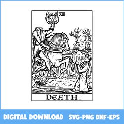 death tarot card headless horseman gothic halloween spooky svg, death svg, pumpkin svg, halloween svg, ai digital file