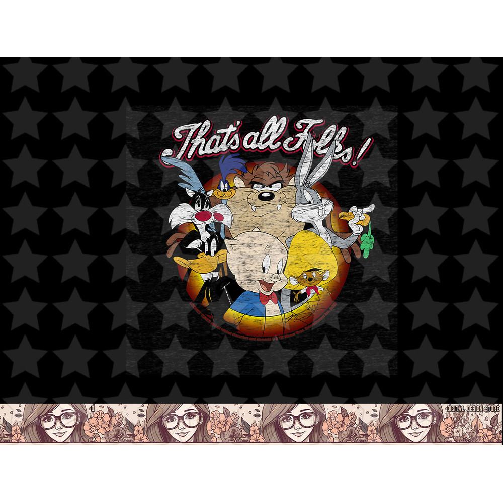 Looney Tunes Thats All Folks Distressed Group Shot png, sublimation, digital download .jpg