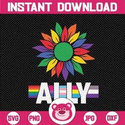 lgbtq ally gay pride month sunflower distressed svg, ally svg, lgbtq flags ally t png, lgbt support, digital download
