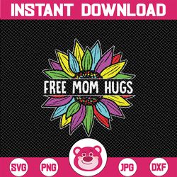 free mom hugs gay pride lgbt daisy rainbow flower hippie svg, free mom hugs sunflower svg,  lgbtq svg, digital download