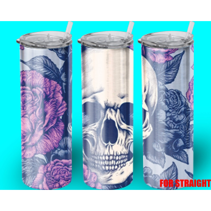 Hand Drawn many Skull and Floral Tumbler,Hand Drawn many Skull and Floral Skinny Tumbler,Animal Exploration Tumbler.png