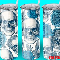 hand drawn many skull and floral tumbler,hand drawn many skull and floral skinny tumbler,animal kingdom stories tumbler
