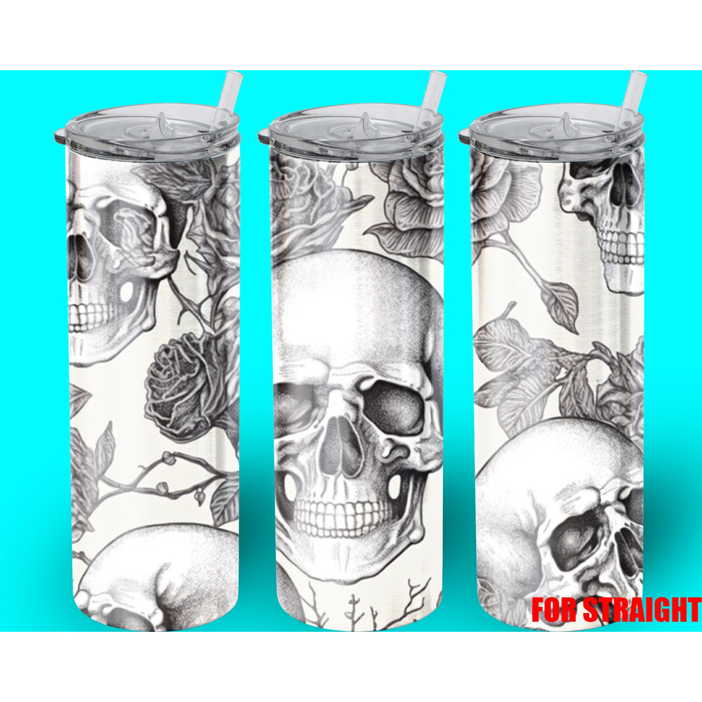 Hand Drawn many Skull and Floral Tumbler,Hand Drawn many Skull and Floral Skinny Tumbler,Animal Kingdom Wonders Tumbler.png