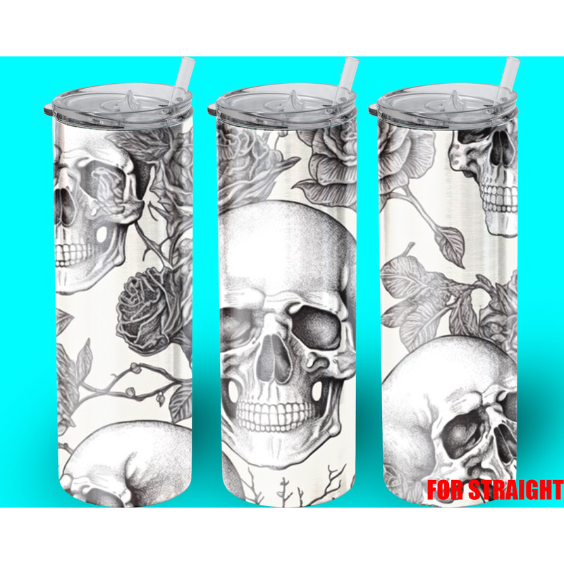 Hand Drawn many Skull and Floral Tumbler,Hand Drawn many Skull and Floral Skinny Tumbler,Animal Kingdom Wonders Tumbler.png