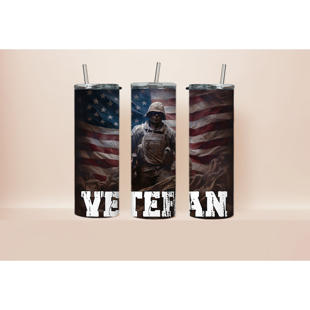 Veteran Tumbler, Veteran Skinny Tumbler, Flag Tumbler.jpg