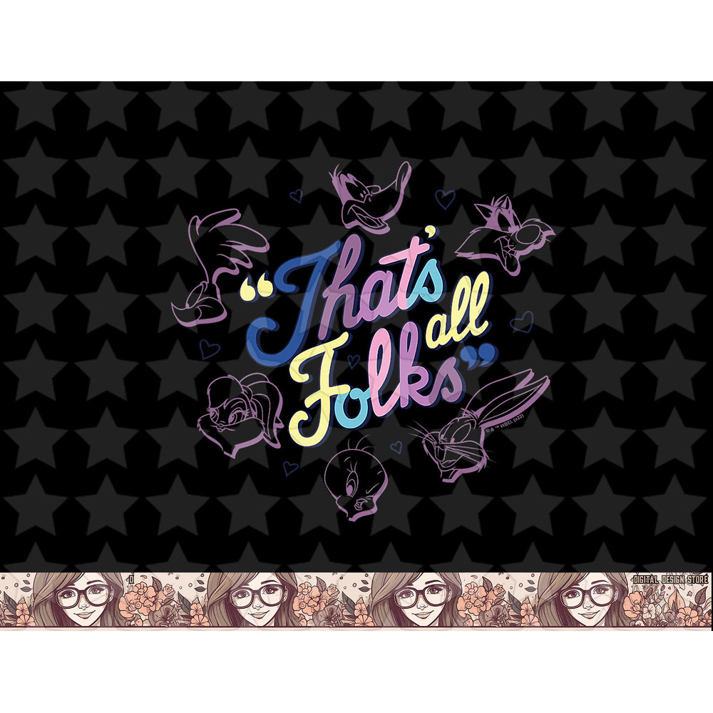 Looney Tunes Thats All Folks Group Pastel Faces Logo V2 png, sublimation, digital download .jpg