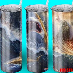 shark realistic painting tumbler,shark realistic painting skinny tumbler,animal wonder embracing tumbler