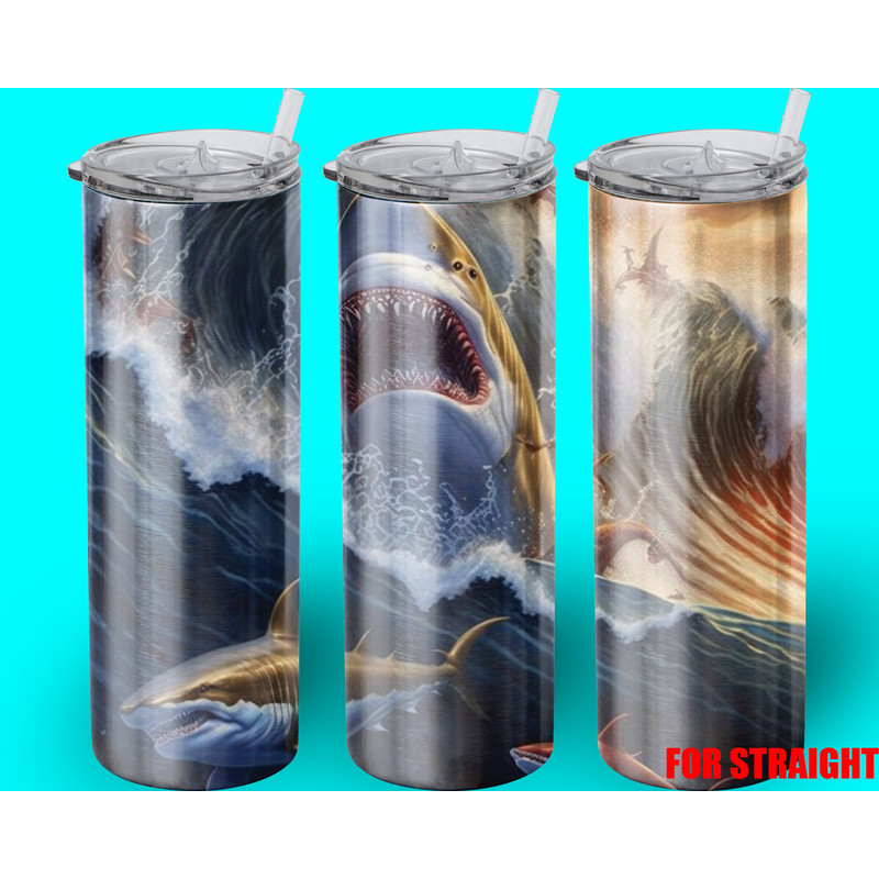 Shark realistic painting Tumbler,Shark realistic painting Skinny Tumbler,Animal Wonder Embracing Tumbler.png