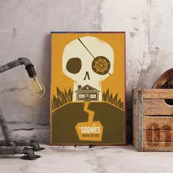 the goonies poster, movie poster, film poster, wall art, wall decor, prints, home decor, courage unleashed goonies